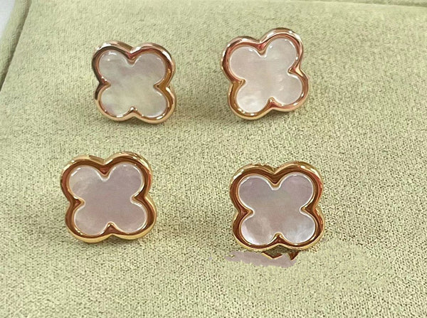 PURE CLOVER MOP PINK GOLD EARRINGS