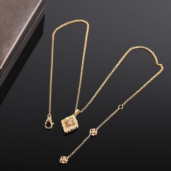 OPERA TULLE MOP PINK GOLD NECKLACE