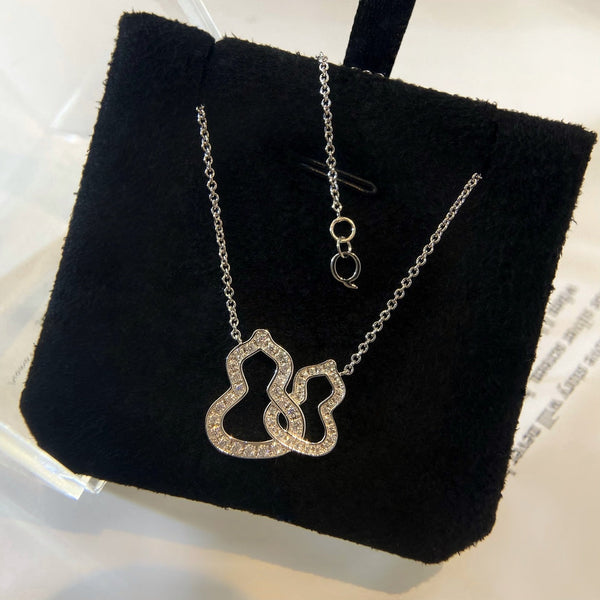 COLLANA IN ARGENTO CON DOPPIO DIAMANTE WULU