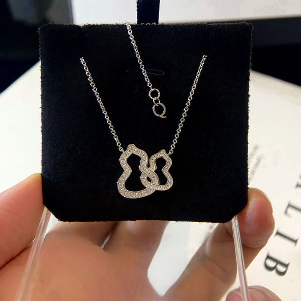 COLLANA IN ARGENTO CON DOPPIO DIAMANTE WULU