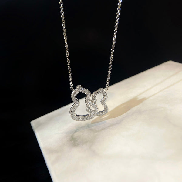 COLLANA IN ARGENTO CON DOPPIO DIAMANTE WULU