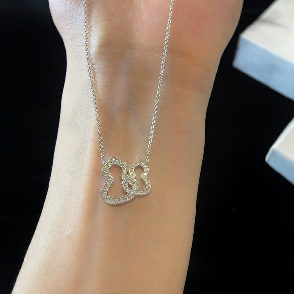 COLLANA IN ARGENTO CON DOPPIO DIAMANTE WULU