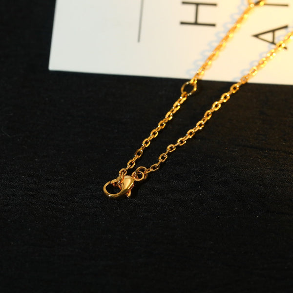 QUATRE 2 ROW BLACK PINK GOLD NECKLACE
