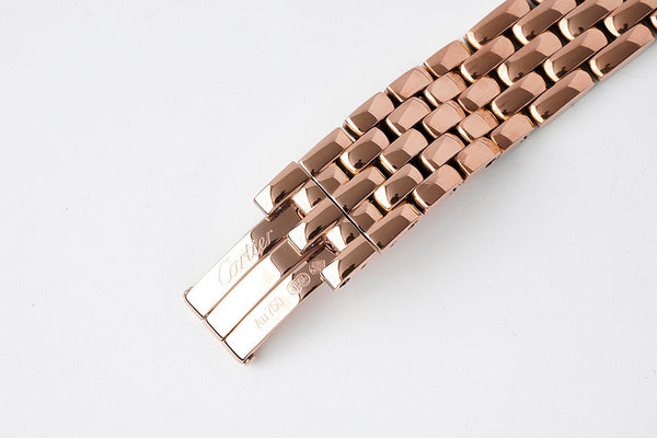 PANTHERE 27MM PINK GOLD CASE DIAMOND BEZEL WHITE DIAL