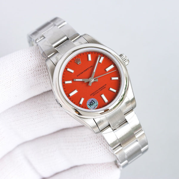 OYSTER PERPETUAL 31MM RED DIAL