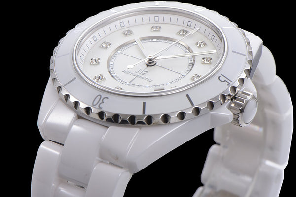 J12 38MM WHITE CERAMIC DIAMOND NUMERALS