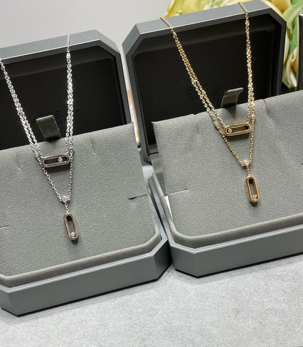 MOVE UNO 2 ROW DIAMOND NECKLACE