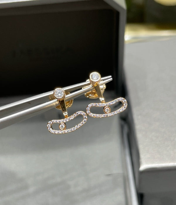 MOVE UNO PINK GOLD DIAMOND EARRINGS