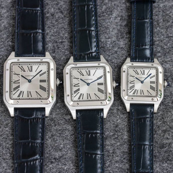 SANTOS DUMONT LADY CASSA IN ARGENTO CINTURINO IN COCCODRILLO