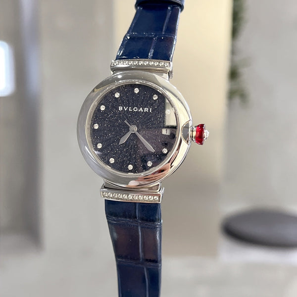 BVL LVCEA 33 QUARTZ DIAMOND NUMERALS LEATHER STRAP