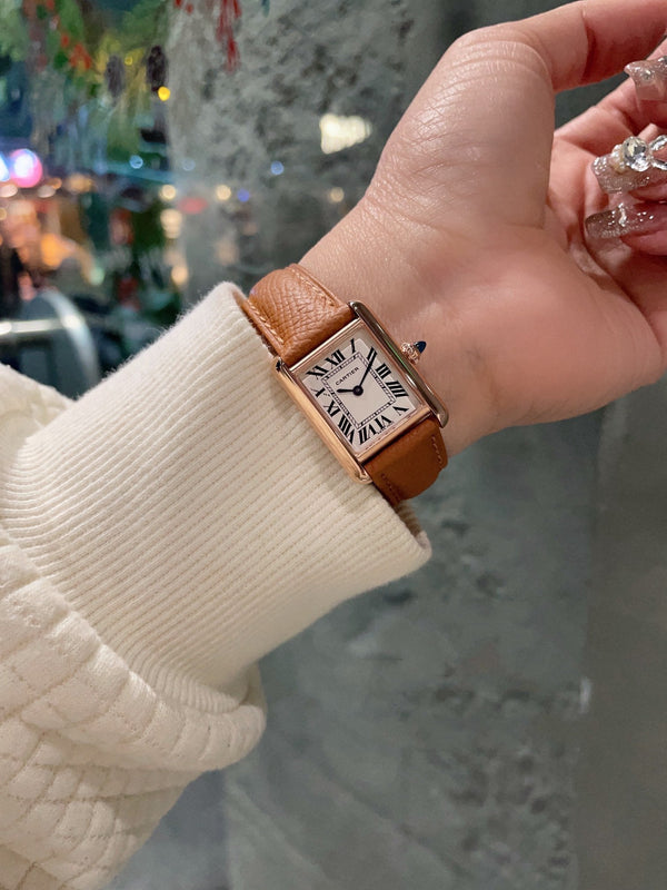 TANK MUST PINK GOLD BROWN EPSOM LEATHER