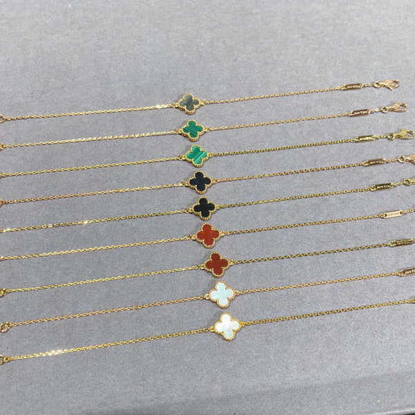 CLOVER 1 MOTIF PINK GOLD BRACELET