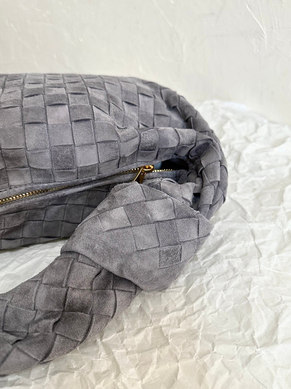 BV SMALL JODIE 48CM PELLE SCAMOSCIATA GRIGIA