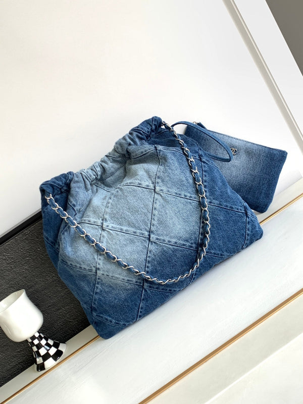 CC HOBO 39CM DENIM ARGENTO FERRAMENTA