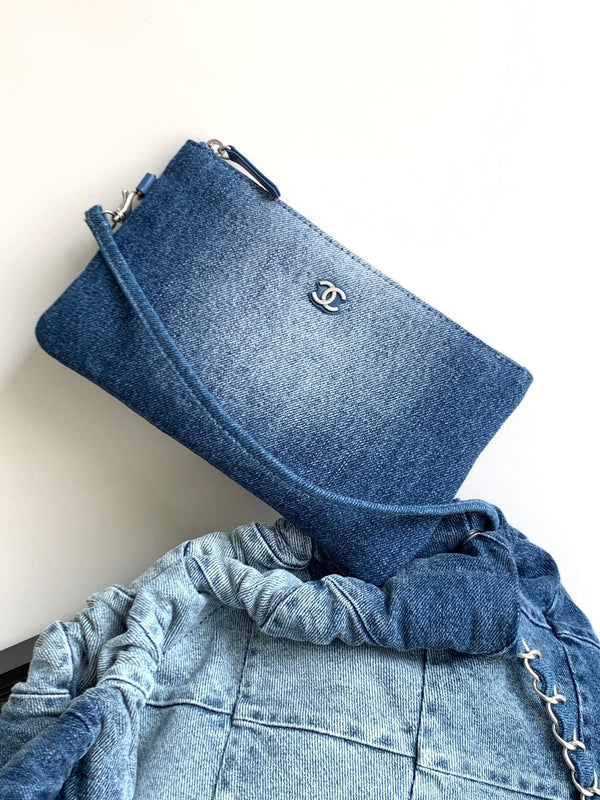 CC HOBO 39CM DENIM ARGENTO FERRAMENTA
