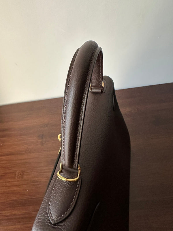 HM KELLY 28CM CHOCOLATE TOGO GOLD HARDWARE