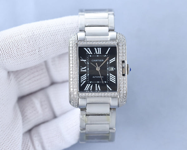 TANK ANGLAISE 30 SILVER DIAMOND BEZEL