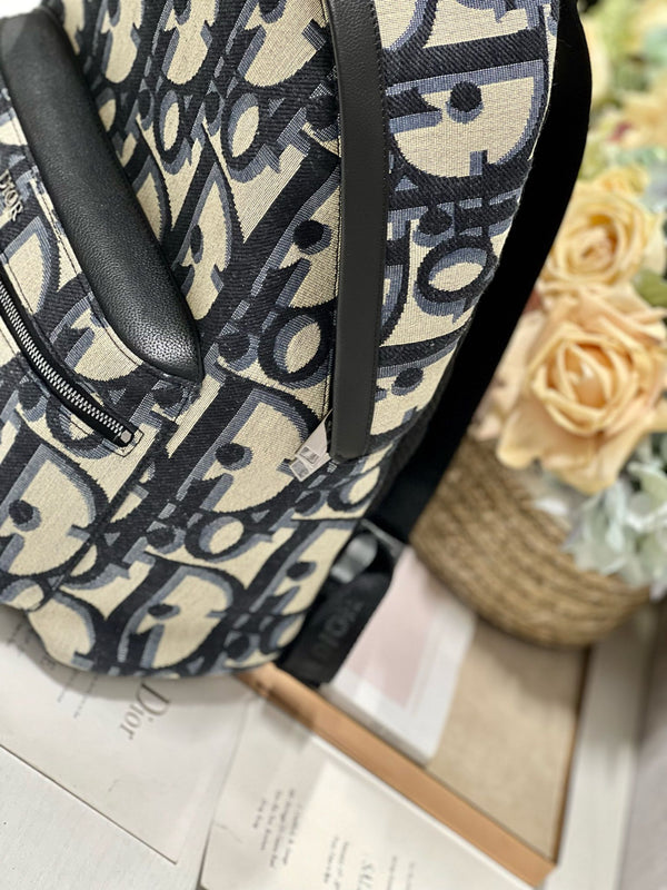 ZAINO RIDER JACQUARD OBLIQUO BIANCO