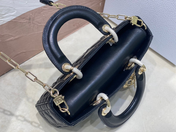 SMALL LADY D-JOY 22 PELLE DI AGNELLO NERA