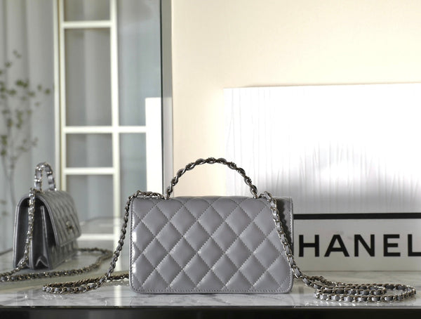 CC WOC 18.5 GREY LAMBSKIN SILVER HARDWARE