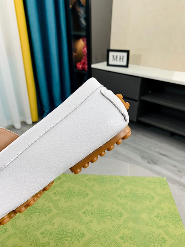 SCARPA DA DRIVER IN PELLE BIANCA GG