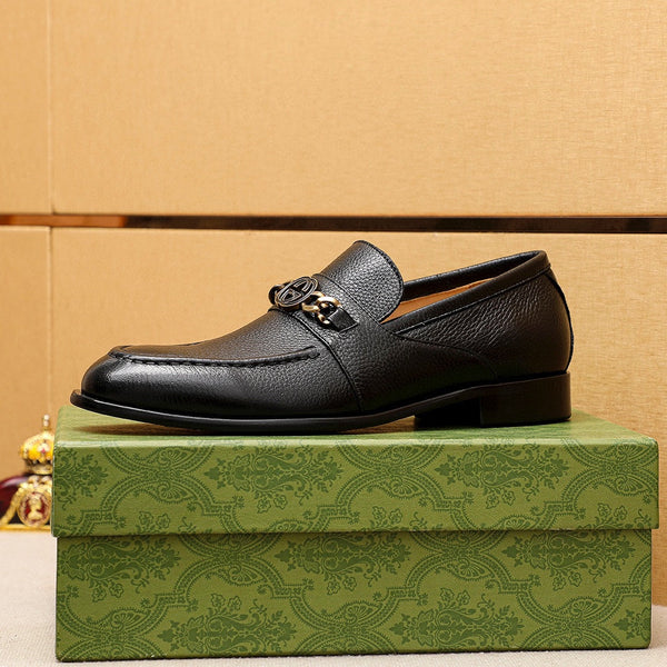 MOCASSINI IN PELLE NERA DA UOMO GG