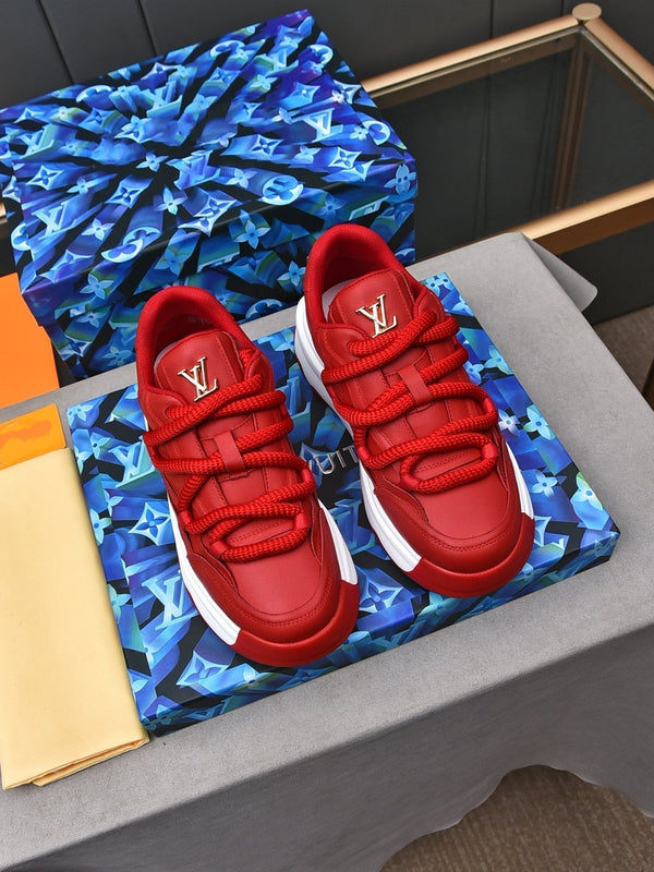 LV SNEAKERS RED LACE-UP