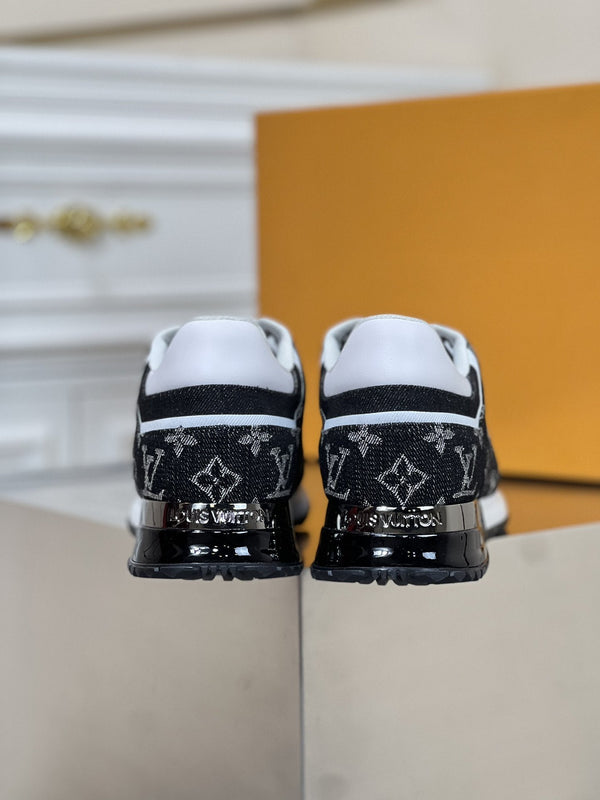 LV RUN AWAY SNEAKER IN BLACK DENIM FABRIC