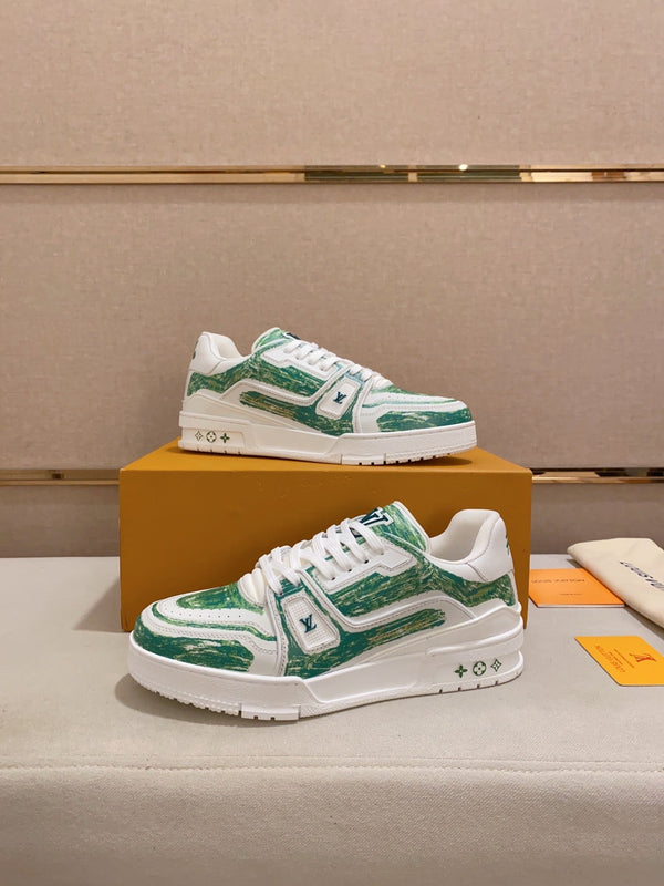 LV TRAINER SNEAKER GREEN WHITE
