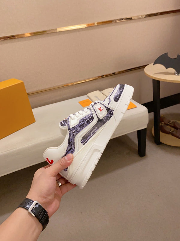 LV TRAINER SNEAKER BLUE WHITE