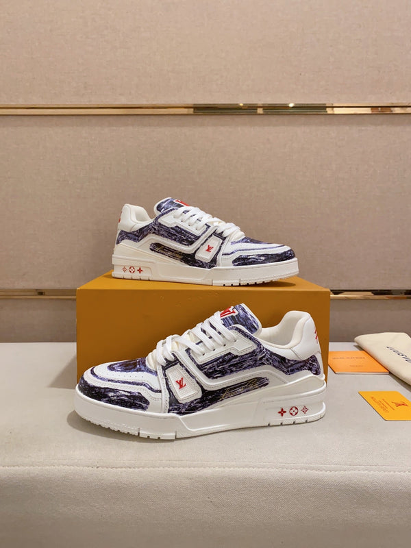 LV TRAINER SNEAKER BLU BIANCO