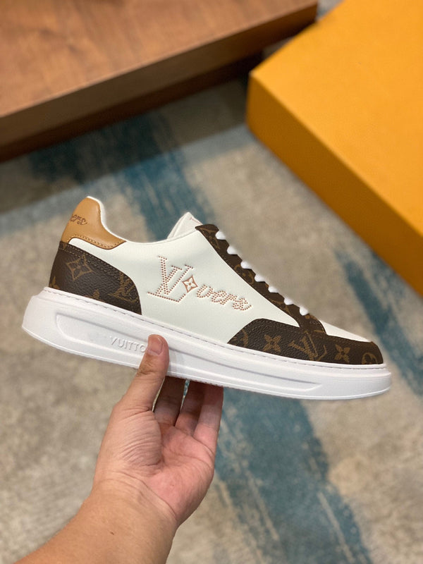 LV BEVERLY SNEAKER WHITE BROWN