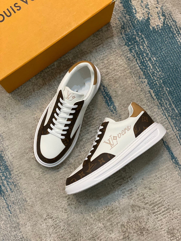 LV BEVERLY SNEAKER WHITE BROWN