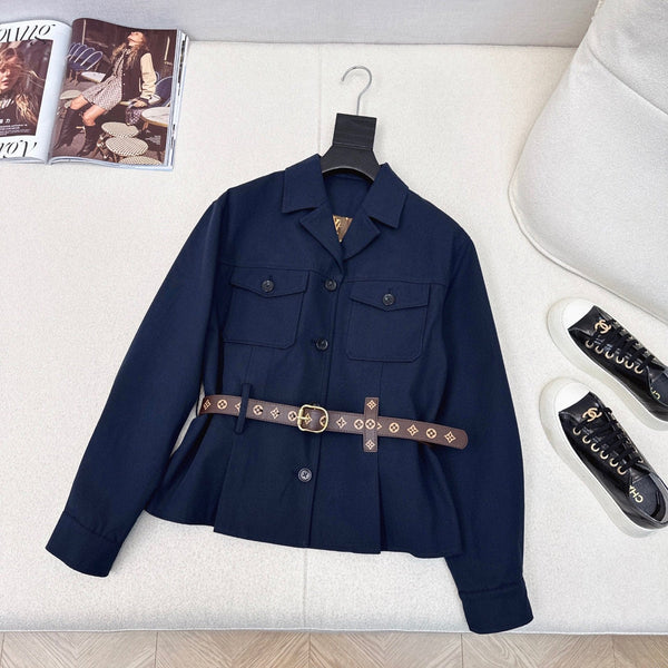 LV 25Ss Waisted Belt Windbreaker Jacket Cotton 242165