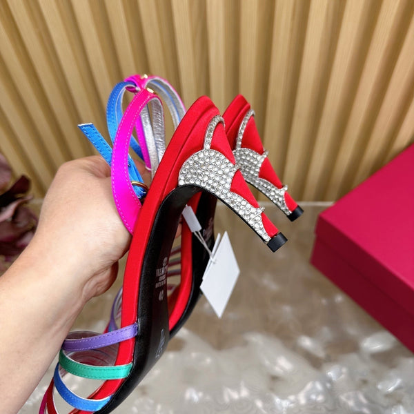 VT Gravani Embellished Leather Sandals 8cm