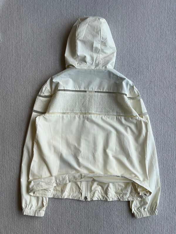 Moncle 25SS Clisson Lace Hollow Hooded Windbreaker Jacket Cream Polyester 242763