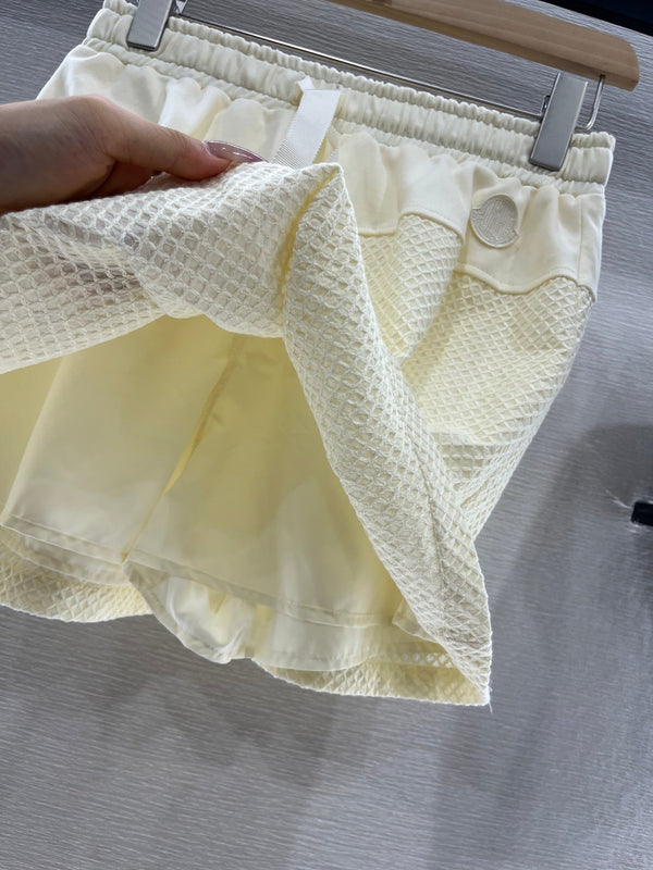 Moncle 25 Mest Vest High Waist Skirt Set Cream Cotton 248978