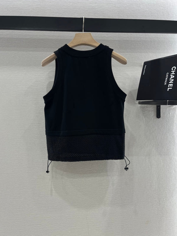 Moncle 25 Mest Vest High Waist Skirt Set Black Cotton 248974