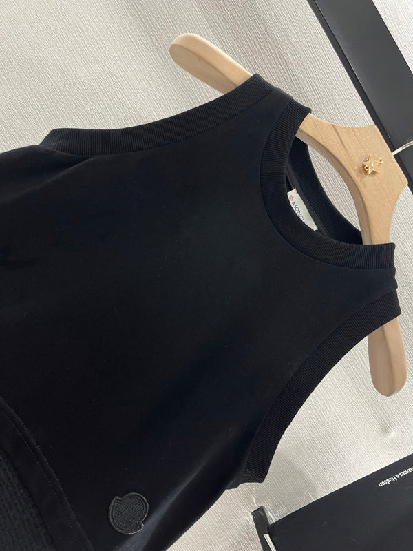 Moncle 25 Mest Vest High Waist Skirt Set Black Cotton 248974