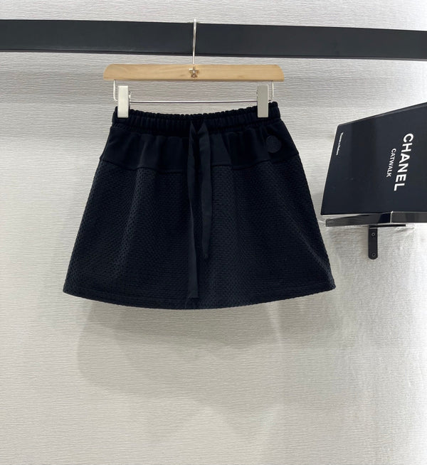 Moncle 25 Mest Vest High Waist Skirt Set Black Cotton 248974