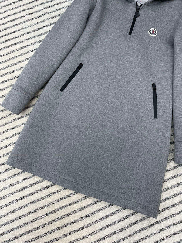 Moncle Hat-Printed Logo-Embellished Dress Gray Viscose 252314