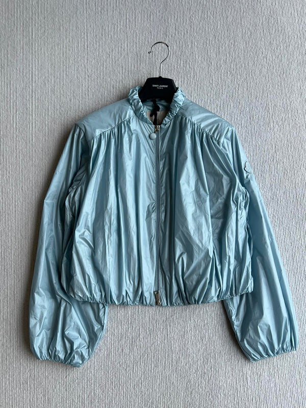 Moncle 25FW Pleated Windbreaker Jacket Sky Blue Nylon 269678