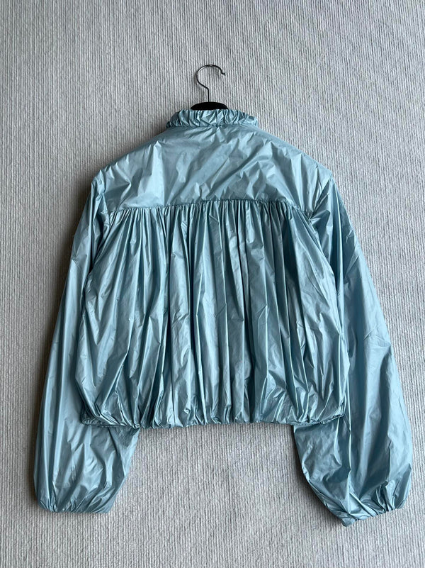 Moncle 25FW Pleated Windbreaker Jacket Sky Blue Nylon 269678