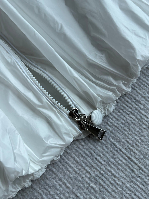 Moncle 25FW Pleated Windbreaker Jacket White Nylon 269679