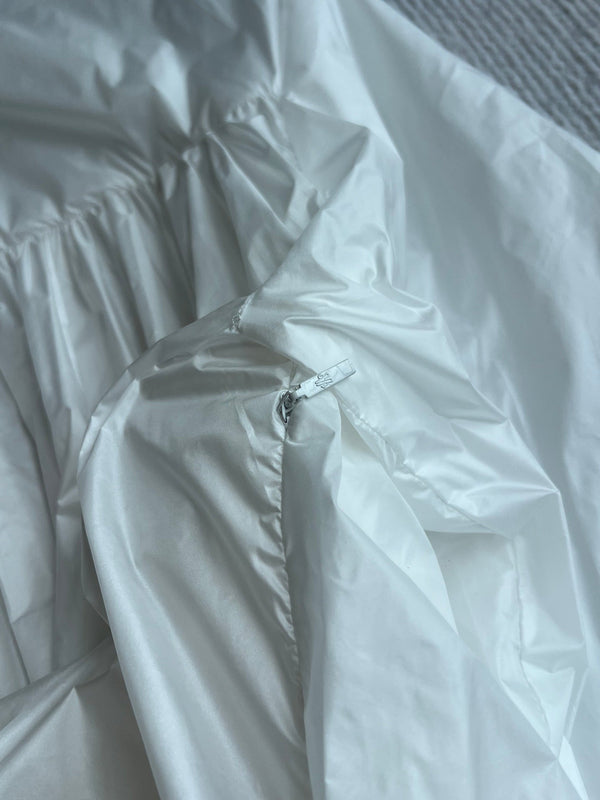 Moncle 25FW Pleated Windbreaker Jacket White Nylon 269679