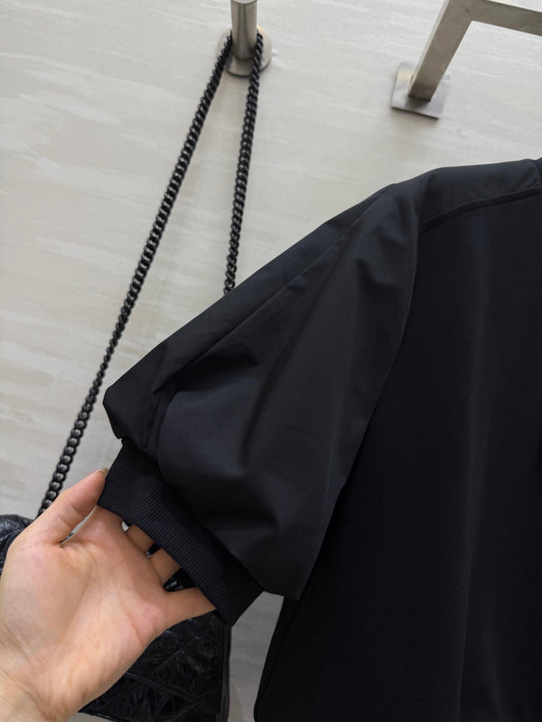 Moncle 25 Hem Drawstring Two-Piece Suit Black Cotton 277619