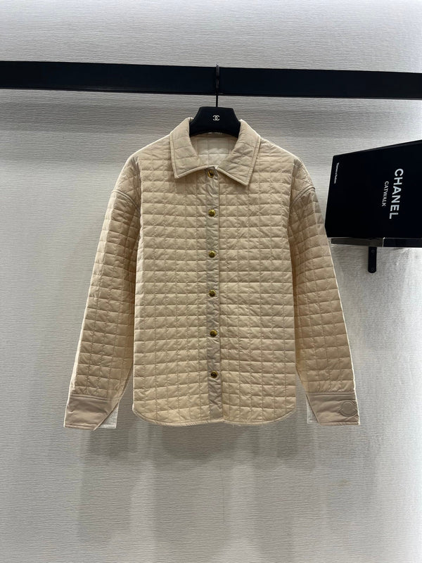 Moncle 25 Lapel Paid Padded Jacket Beige Polyester 286783