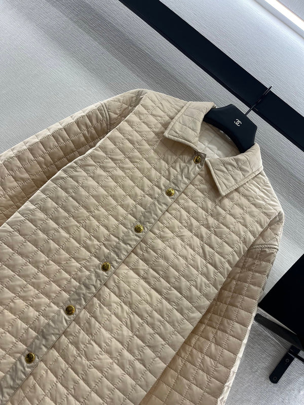 Moncle 25 Lapel Paid Padded Jacket Beige Polyester 286783