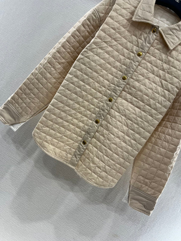 Moncle 25 Lapel Paid Padded Jacket Beige Polyester 286783