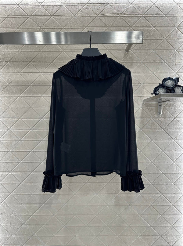 CHANEL LACE RUFFLED SHIRT STYLE 285